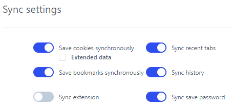 sync settings