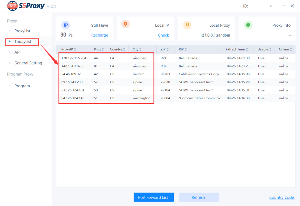 922 S5 Proxy TodayList