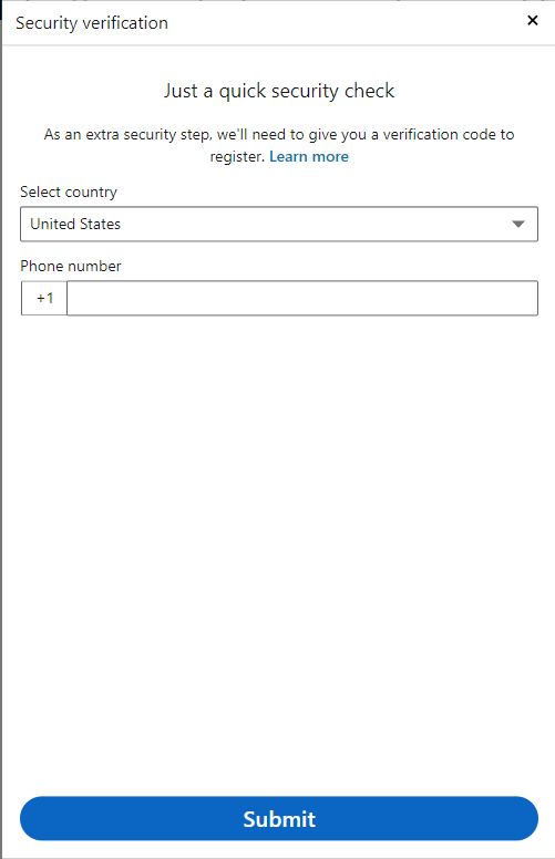 verify Linkedin phone number