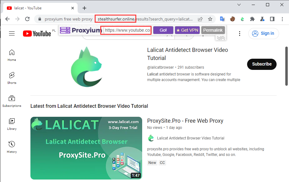 Proxyium Youtube