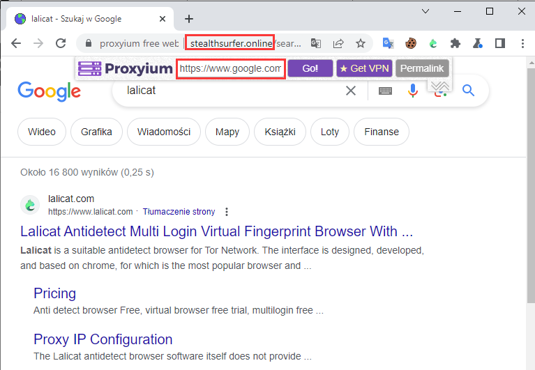 Proxyium Google