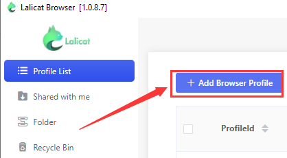 create a new browser profile