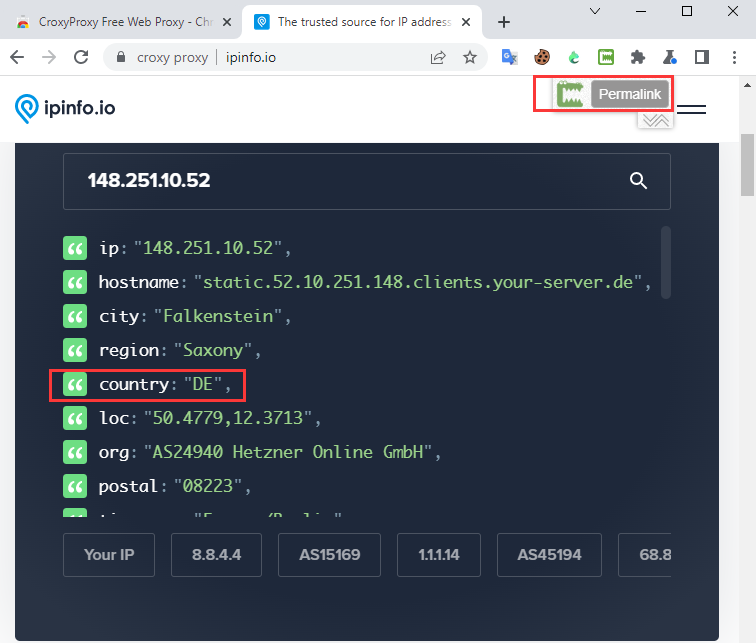 Check IP address
