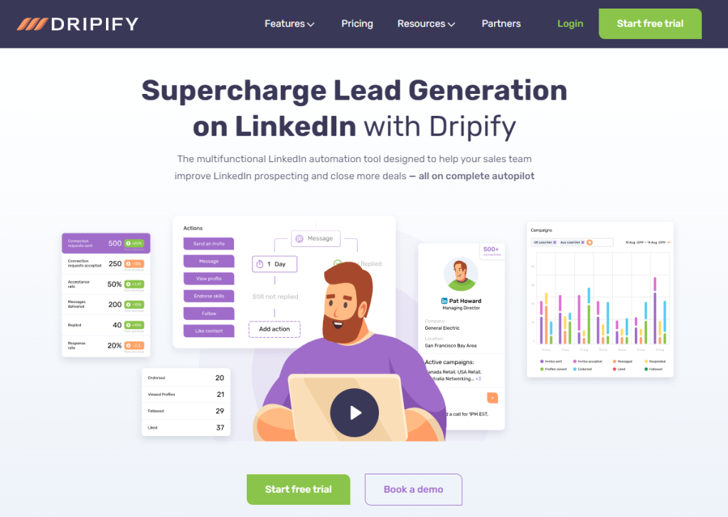 dripify - web scraping linkedin